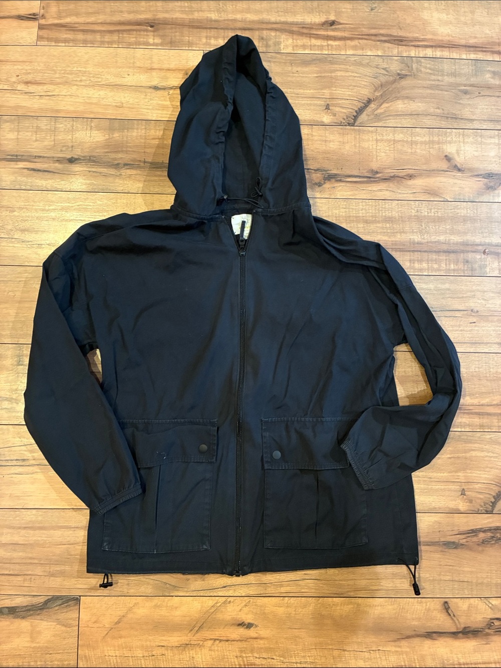 aerie Black Hooded Zip  Jacket